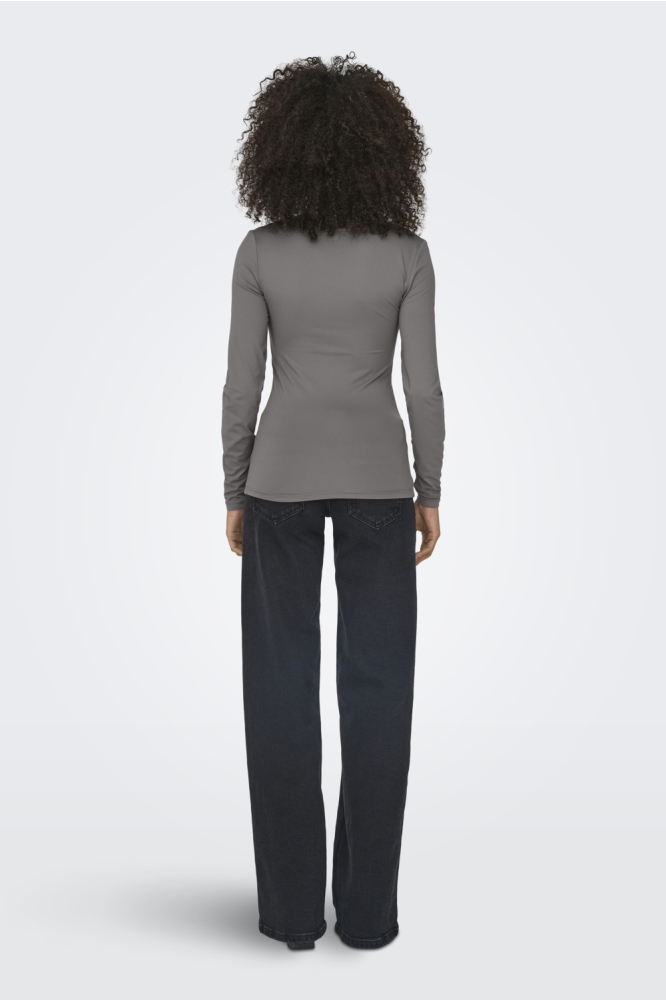 ONLEA L/S DEEP NECK TOP JRS NOOS 15302647 Thunderstorm